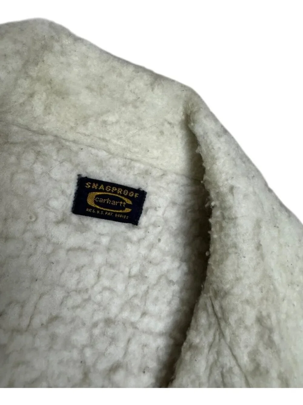 RARE CARHARTT Vintage 1960s Snagproof Sherpa Fleece Duck Canvas Chore Coat XS